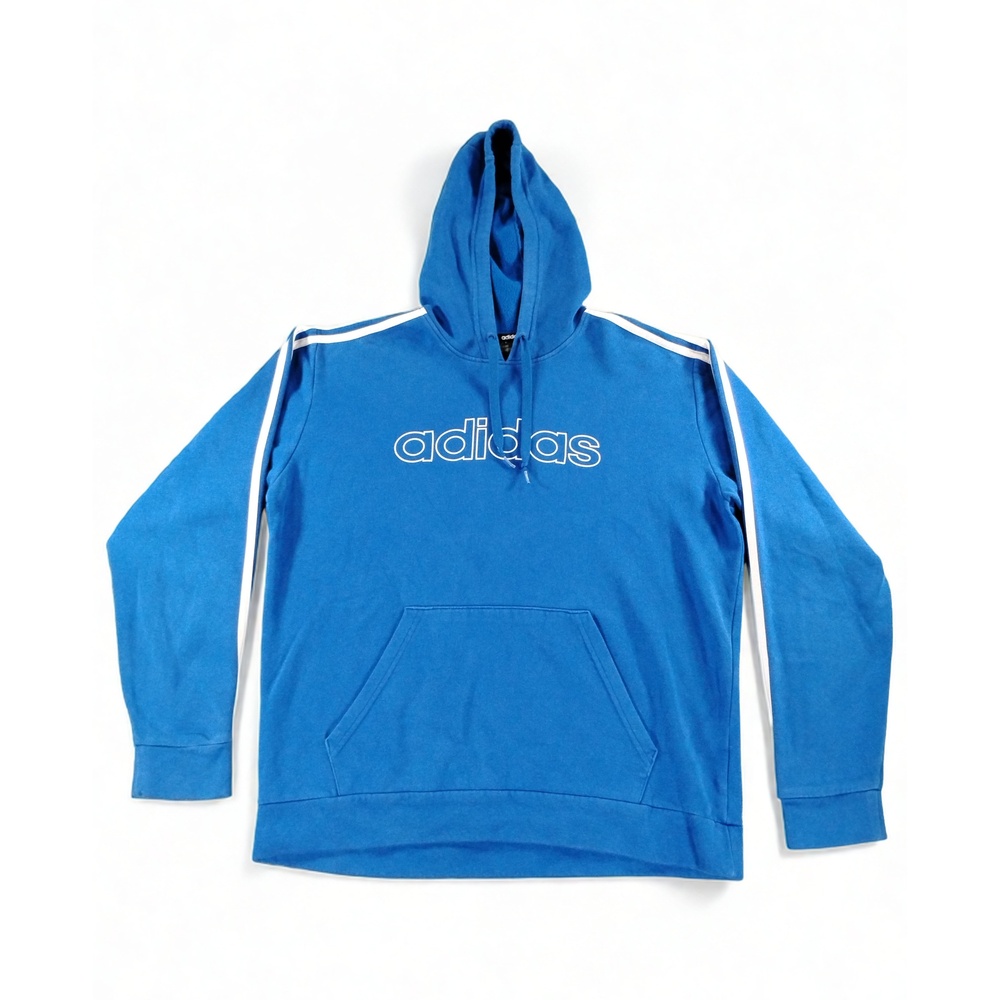 Adidas Men's 3-Stripes Fleece Hoodie Medium Pullover Sweatshirt Activewear Top